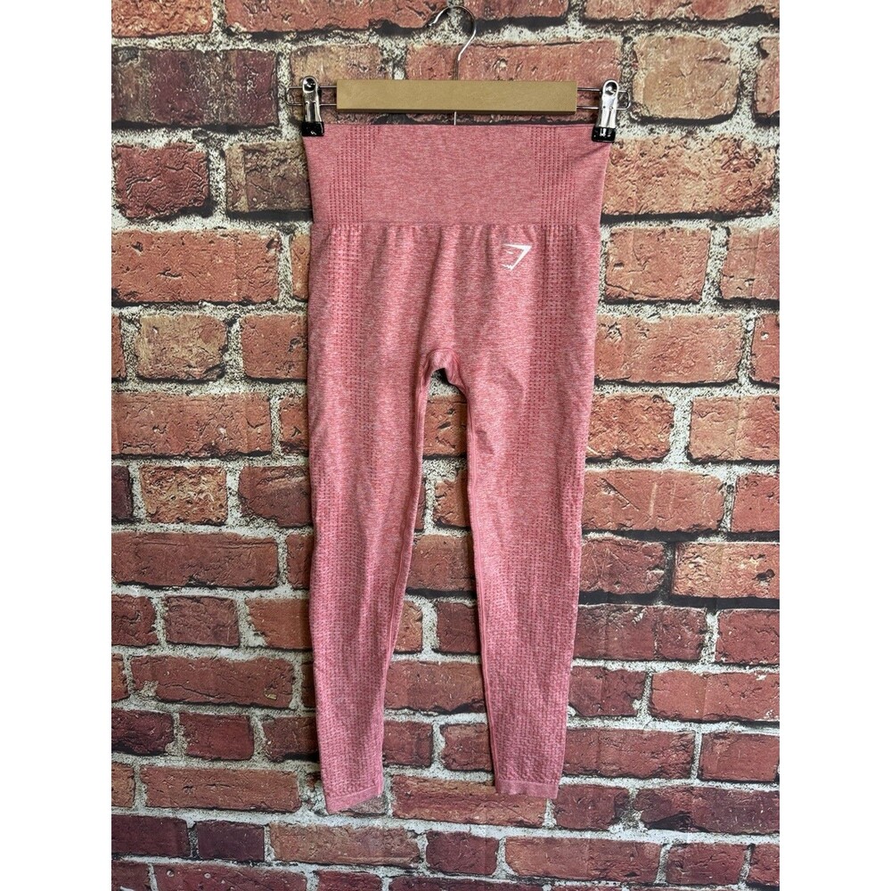 Gymshark Womens Pink Seamless Athletic Cropped Leggings Pants Size XS